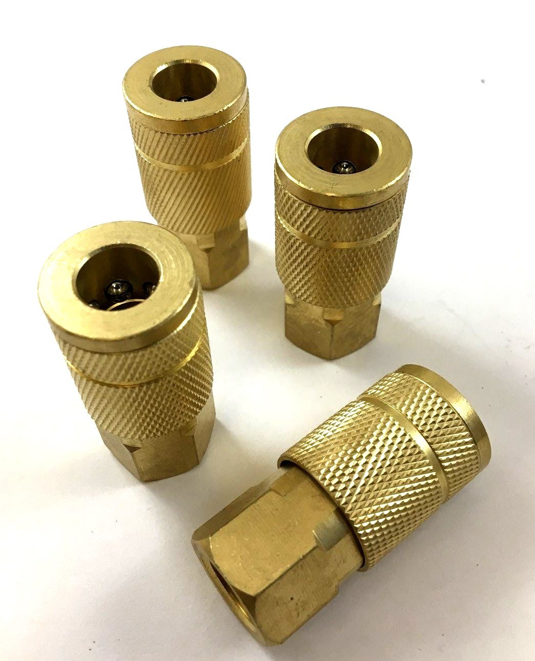 13-135 / C2B / 785 BRASS QUICK COUPLER 1/4″ FNPT SIX BALL, AUTOMOTIVE [4 PAK ]