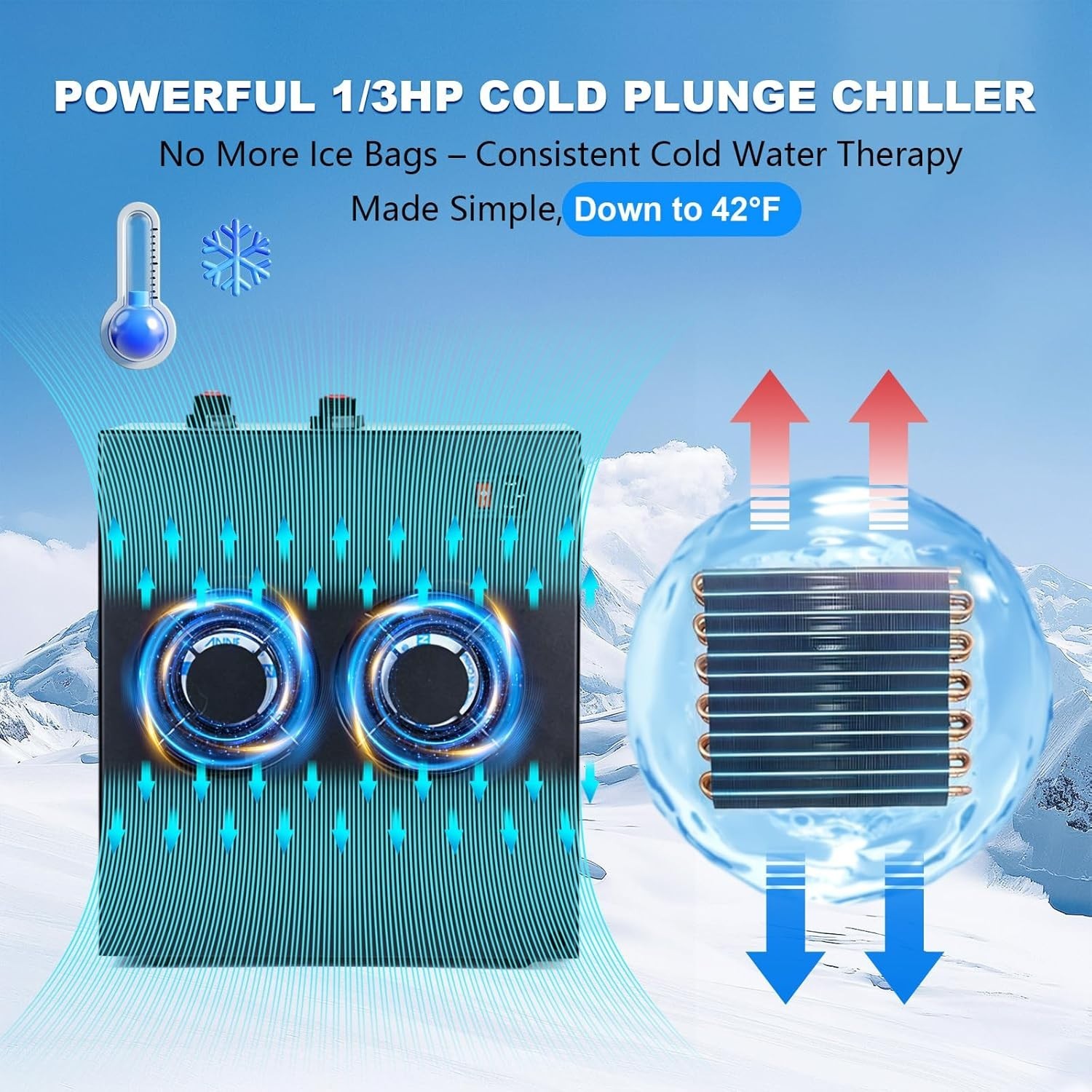 1/3 HP Water Chiller 79 Gal Ice bath Cold Plunge Cooler Cooling System with Pump