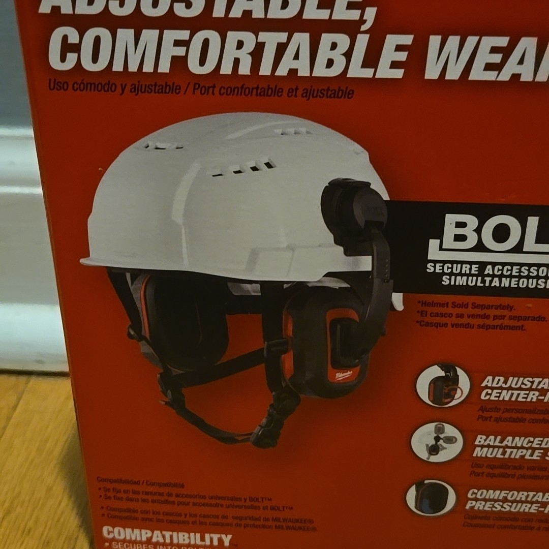 2 pair Milwaukee BOLT 24dB Earmuffs Center-Mount Design 48-73-3250 * NEW SEALED