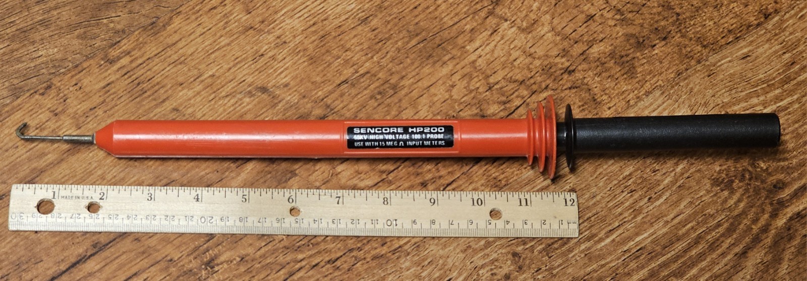 Sencore HP200, 50kv High Voltage Red 100:1 with 15 MEG Ohm Input Meters Probe