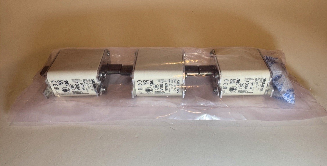 3 Pcs Set SIEMENS 3NE1021-0 690VAC 100A 100ka Sitor 100A PKF OF 3 NSMP