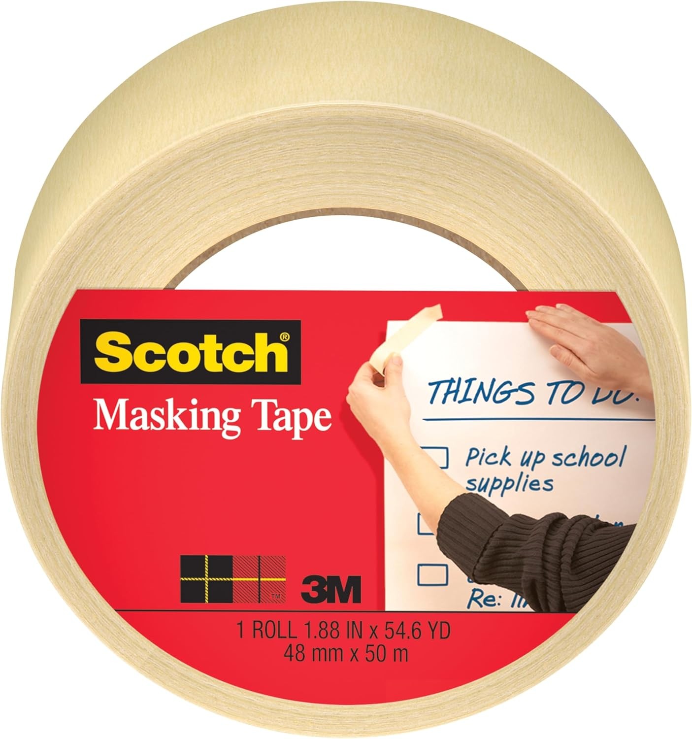 Scotch Home and Office Masking Tape, 1.88-Inch by 60 1.88″ Width, Tan