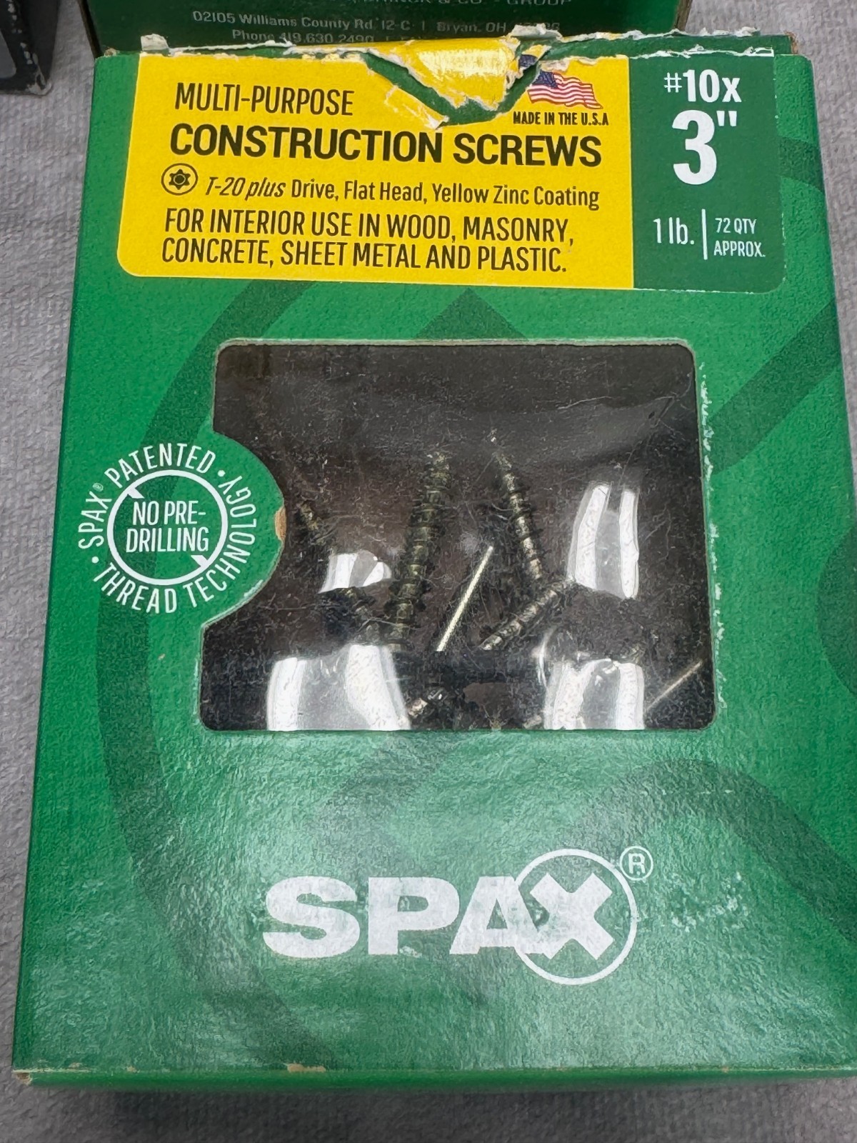 Lot of 6 Partial SPAX Construction Deck Screws Grip Rite Exterior Screws Mixed