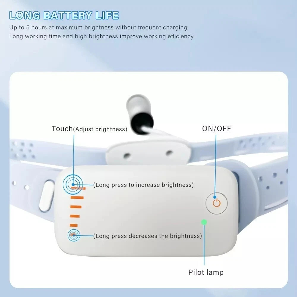 Dental Medical 5W LED Wireless Ultra-light Head Light ENT Headband Headlight
