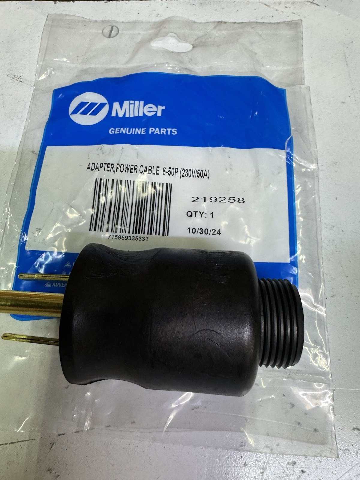 219258 Power Cable Adapter Plug 220V – NEW | Miller Welder Part