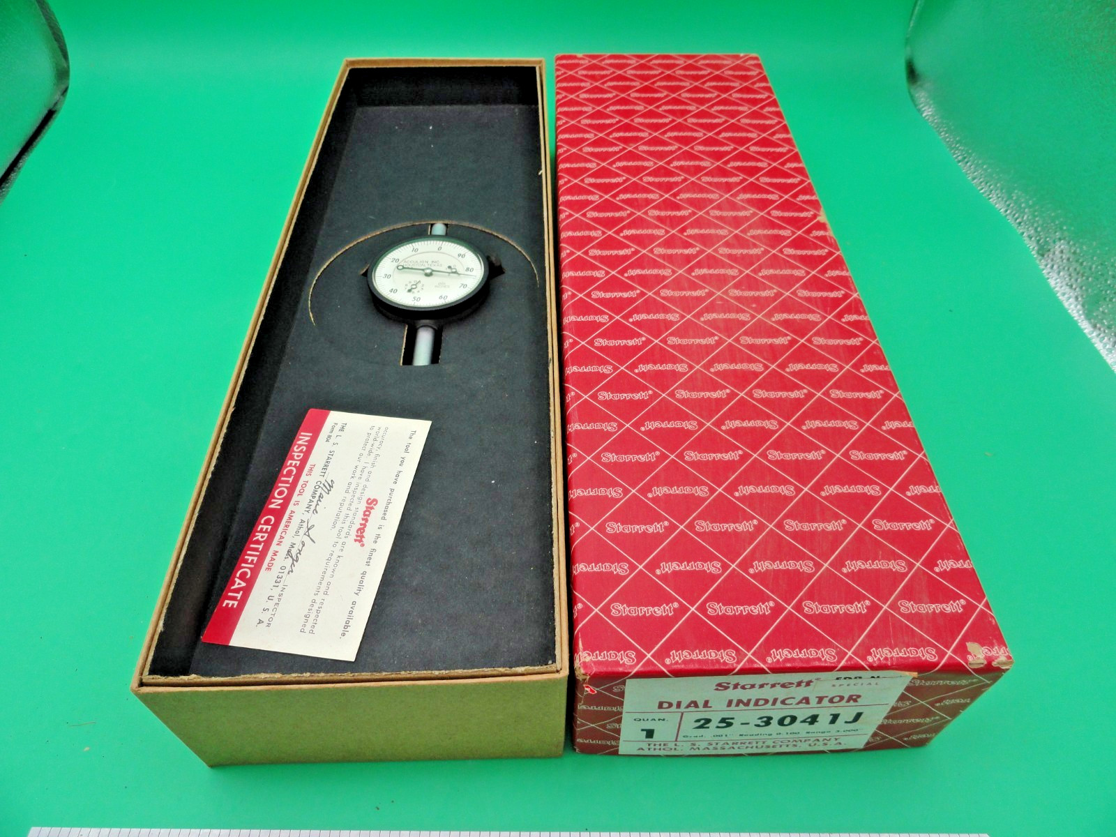 Starrett 25-3041J Dial Indicator 0-3.000″ Range, 0-100 Continuous Dial