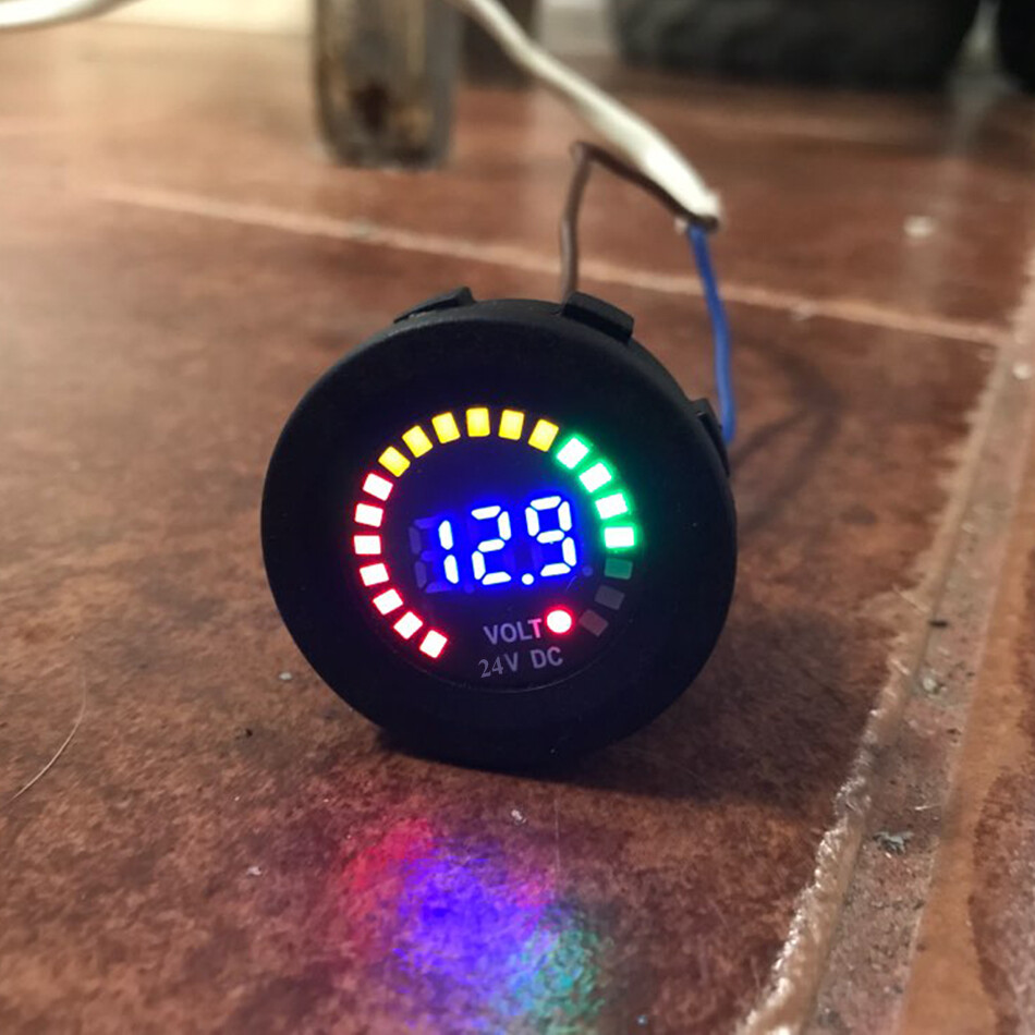 12V-24V Dual USB Charger LED Digital Display Voltage Amp Gauge Ammeter Voltmeter