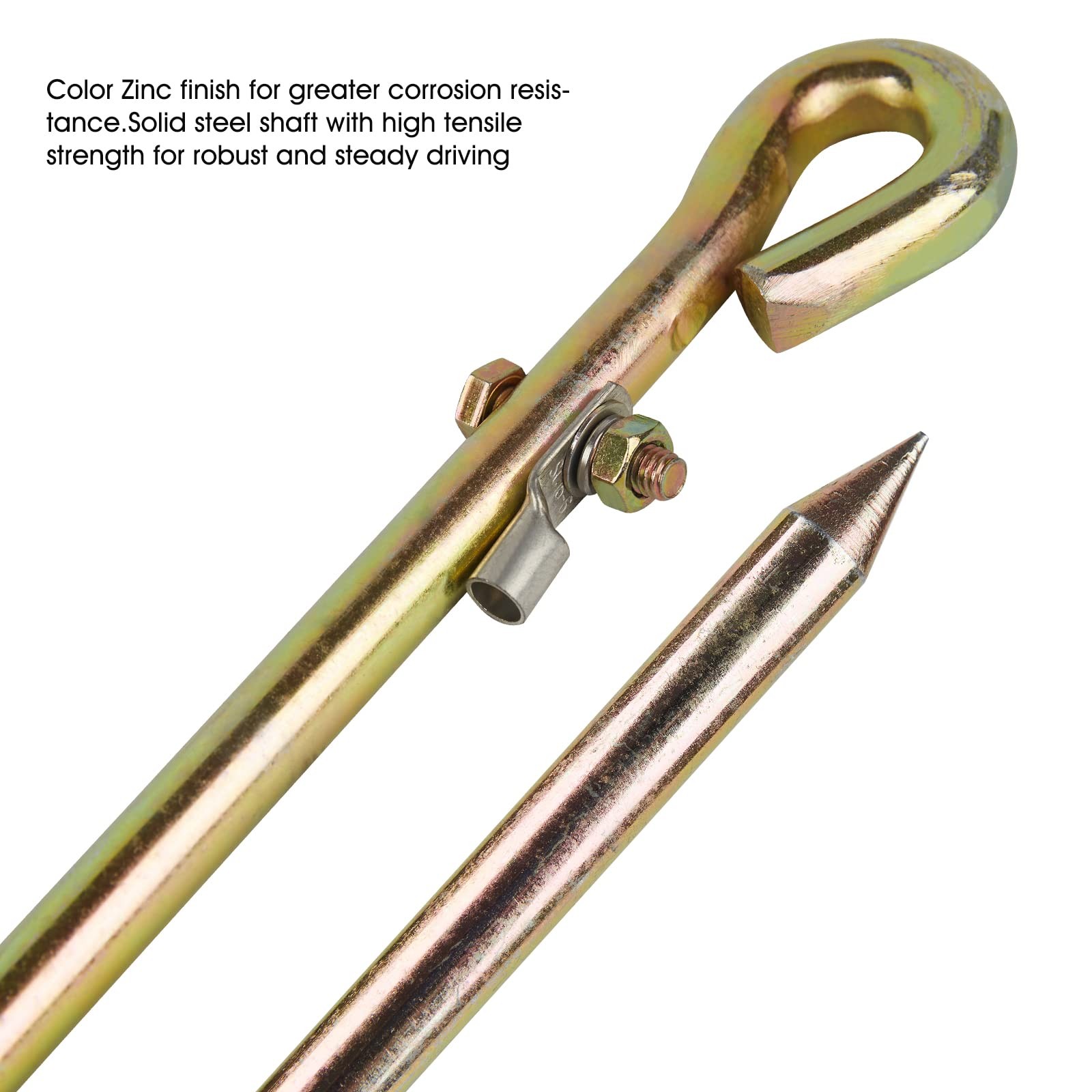 – Portable Ground Rod – Grounding Pin with Ground Wire Lug | Great for Electr