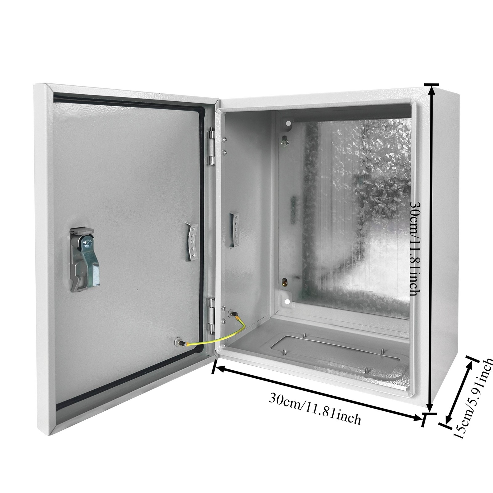 12x12x6″ IP65 Steel Heavy‑Duty Outdoor Electrical Box Wall Mount Junction Box