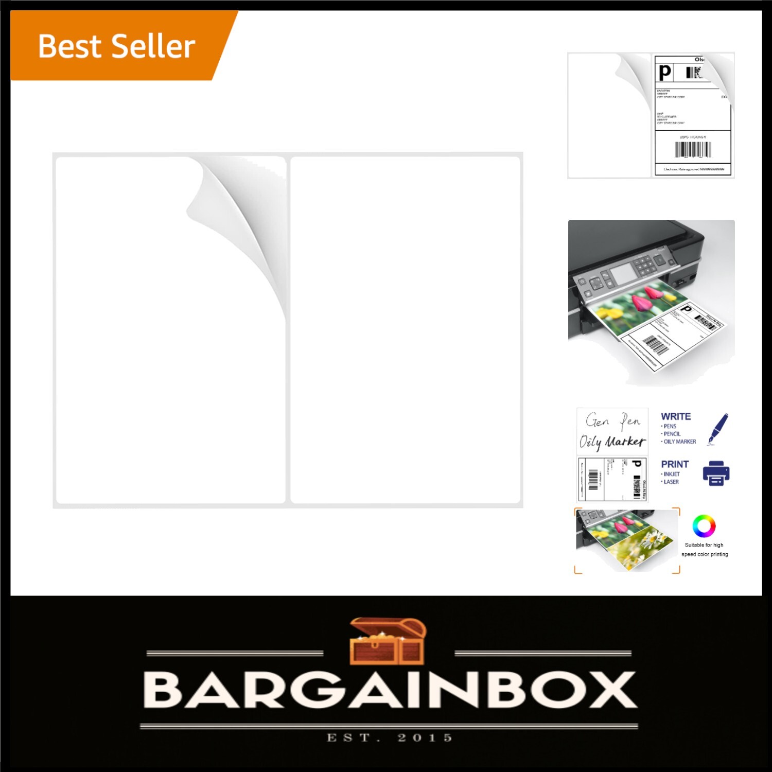 Versatile 8-1/2″×5-1/2″ Matte Labels – 200 Pack for Bulk Mailing & Organization