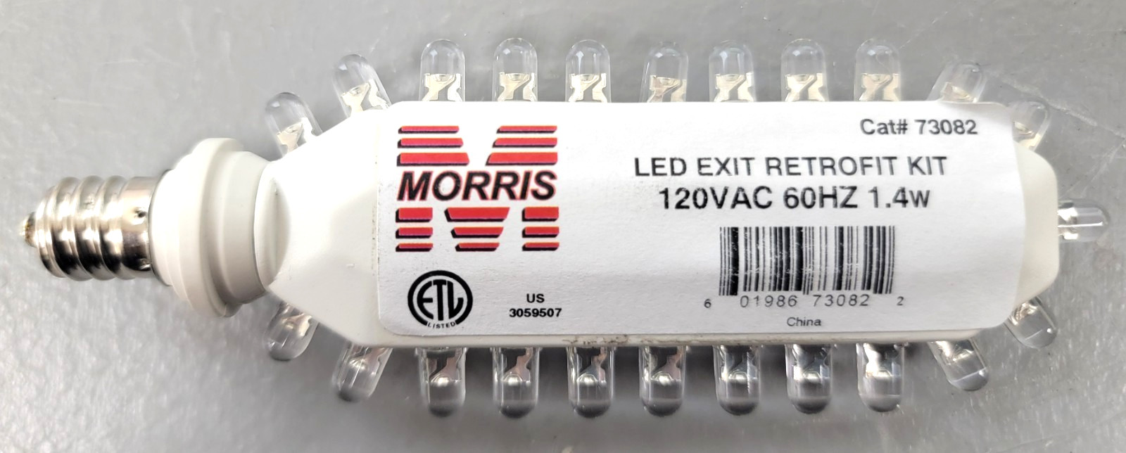 Morris 73082 LED EXIT Sign Retrofit Bulb Kit 120 VOLT Screw In Base New Open Box