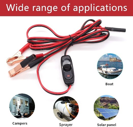 7.9FT/2.4M 16AWG Wire Harness with Golden Clamps Including 12V S Color: Golden