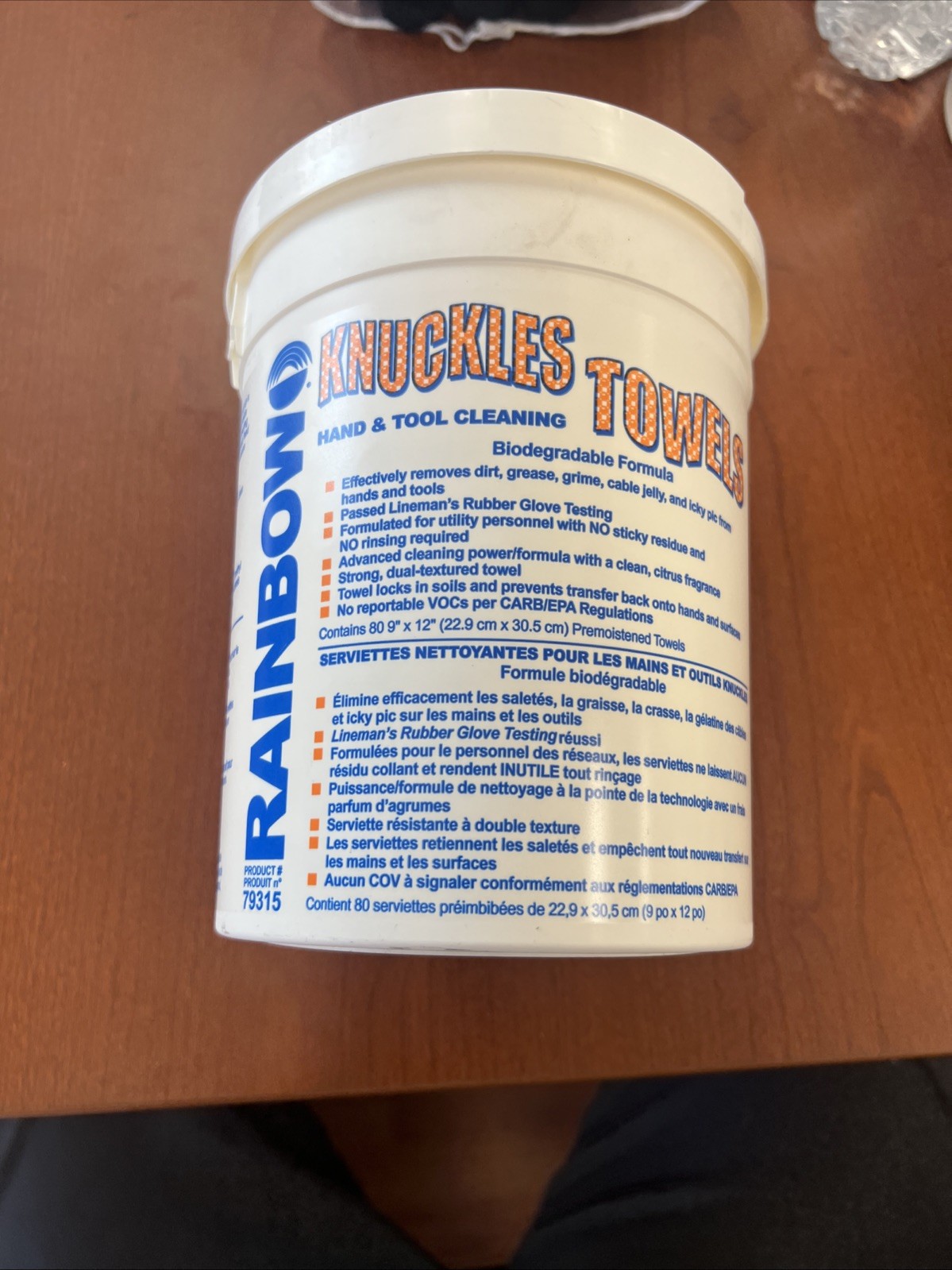 RAINBOW 79315 KNUCKLES HAND TOWELS 80 PER BUCKET