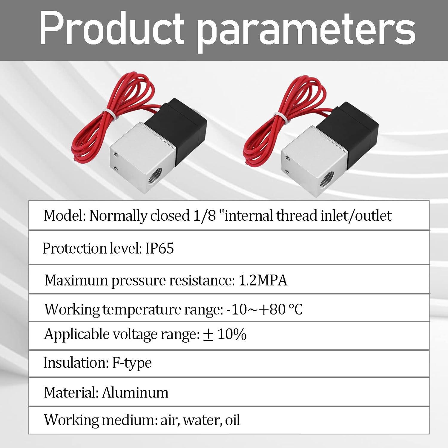 2PCS 1/8″ Fast Response Electric Air Water Solenoid Valve Normally Closed DC 12V