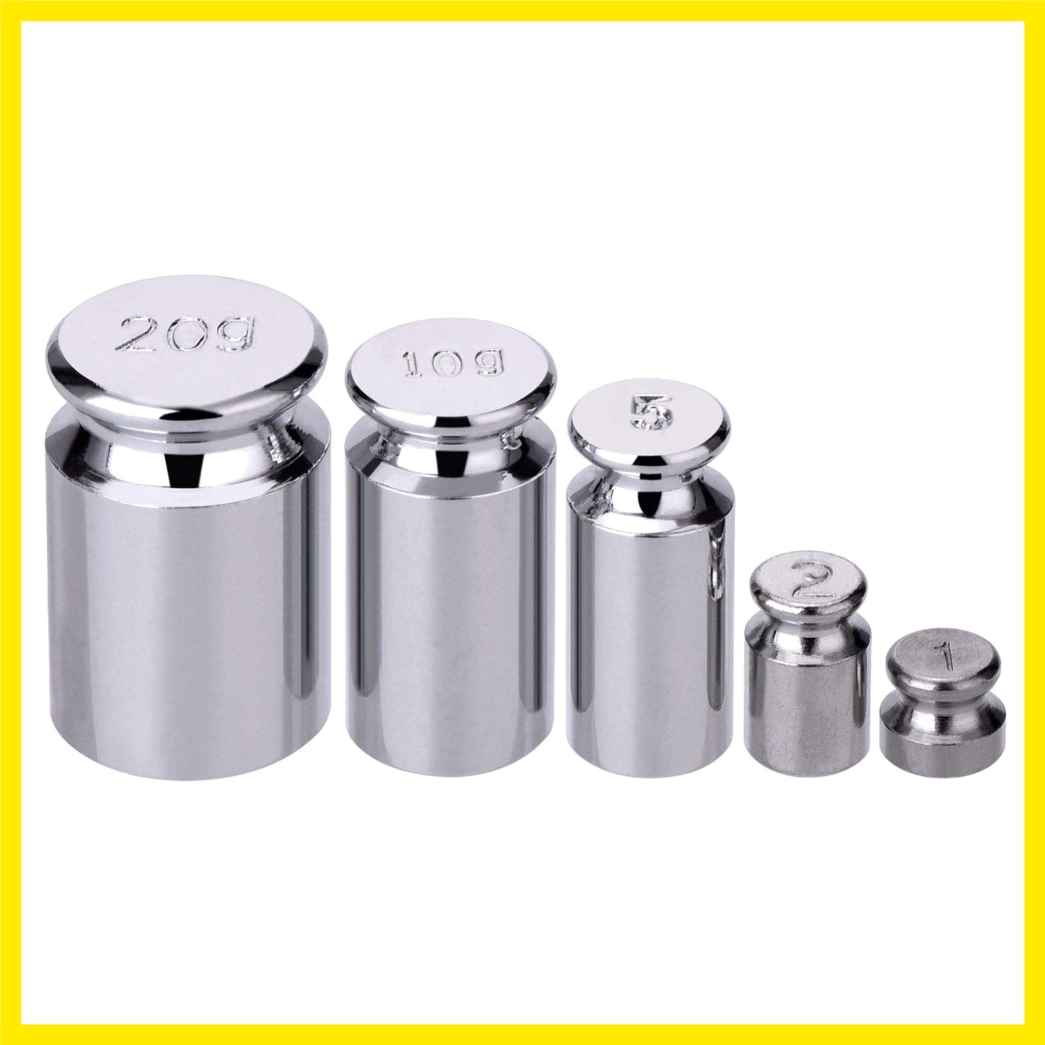 5PCS Gram Calibration Weight 1g 2g 5g 10g 20g Chrome Plating Calibration Gram…