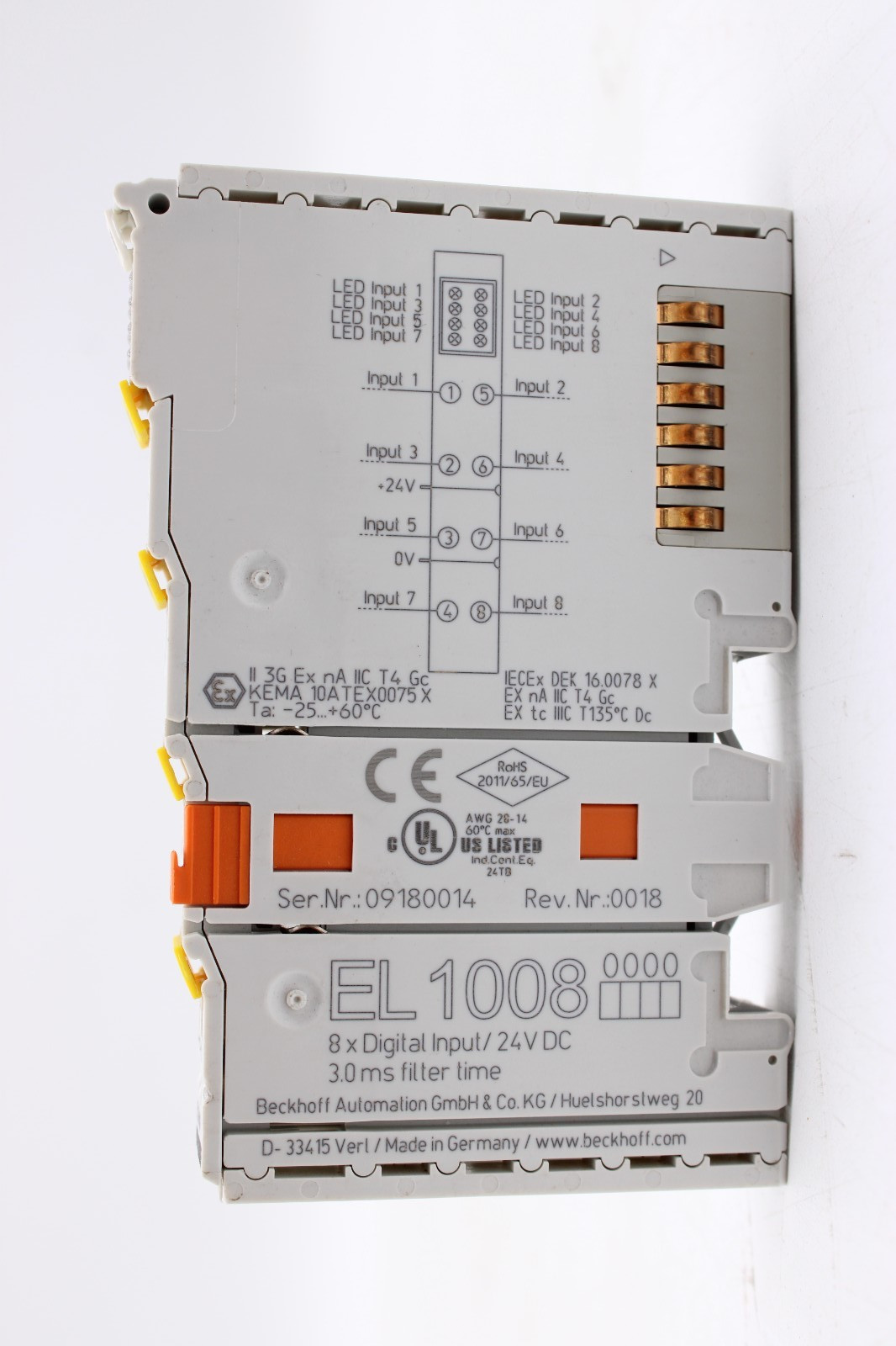 Beckhoff EL1008 16-Channel Digital Input Terminal