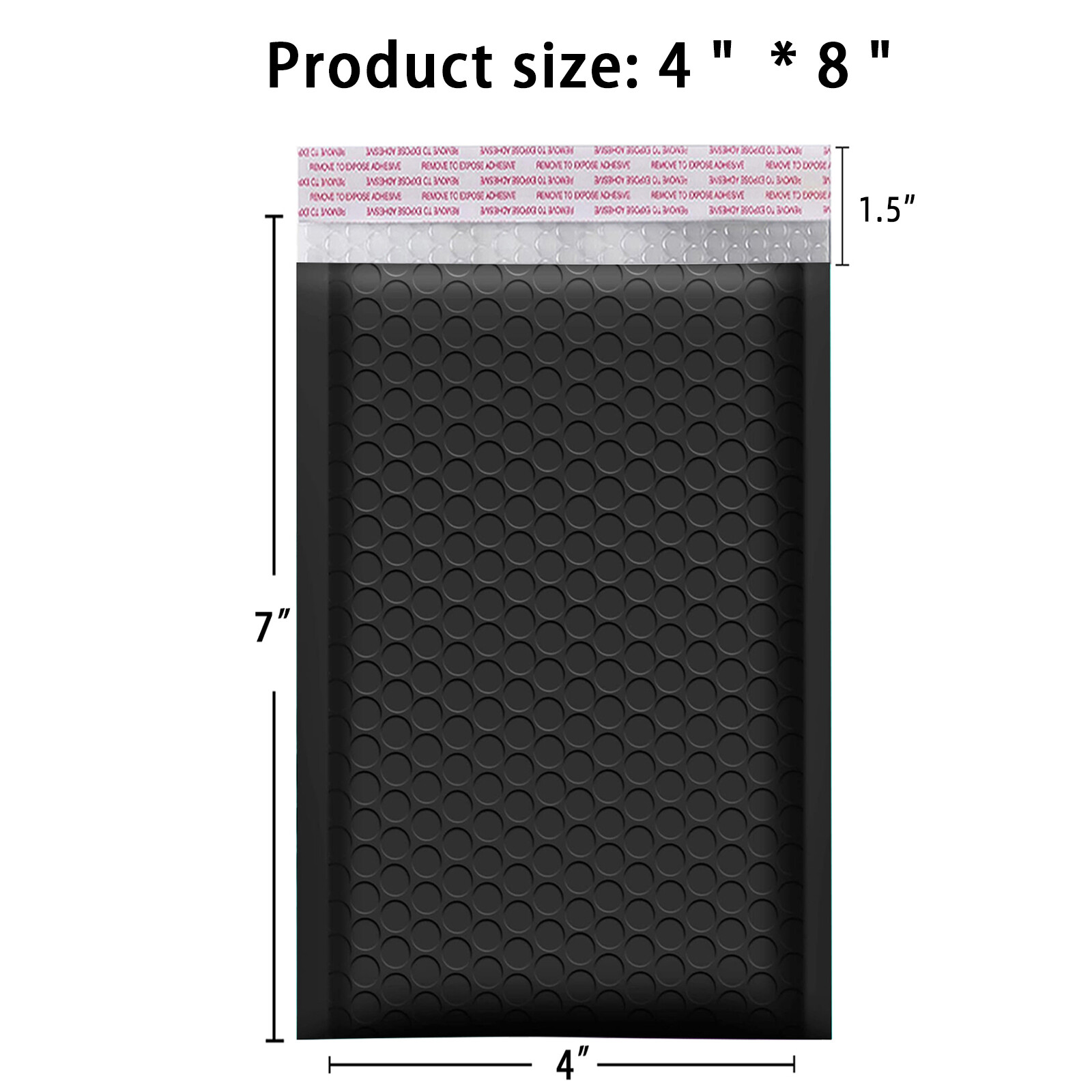 #000 4×8 (4×7) Poly Bubble Padded Envelopes Mailers Shipping Bags BLACK 100 PCS
