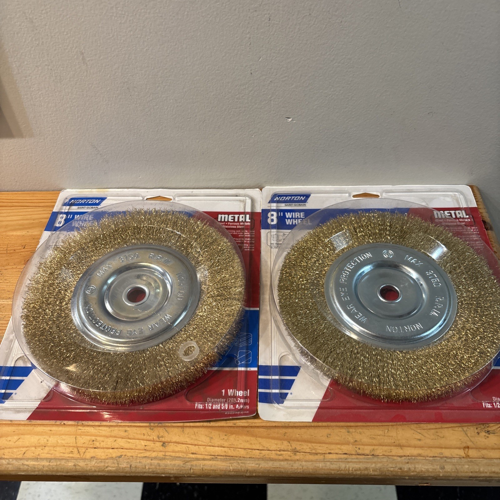 8″ Norton Wire BRUSH Wheel Lot Of 2 FREE SHIPPING
