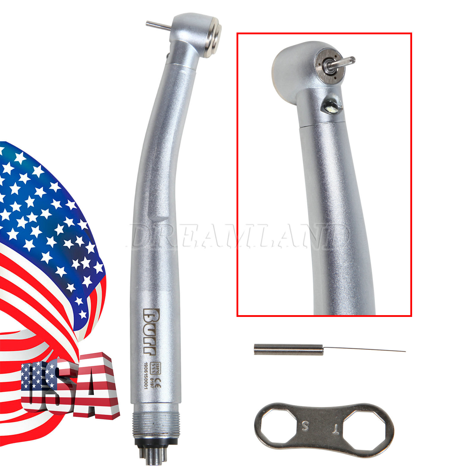 Dental Pana Max LED Self-Power E-generator Fiber Optic High Speed Handpiece 4H
