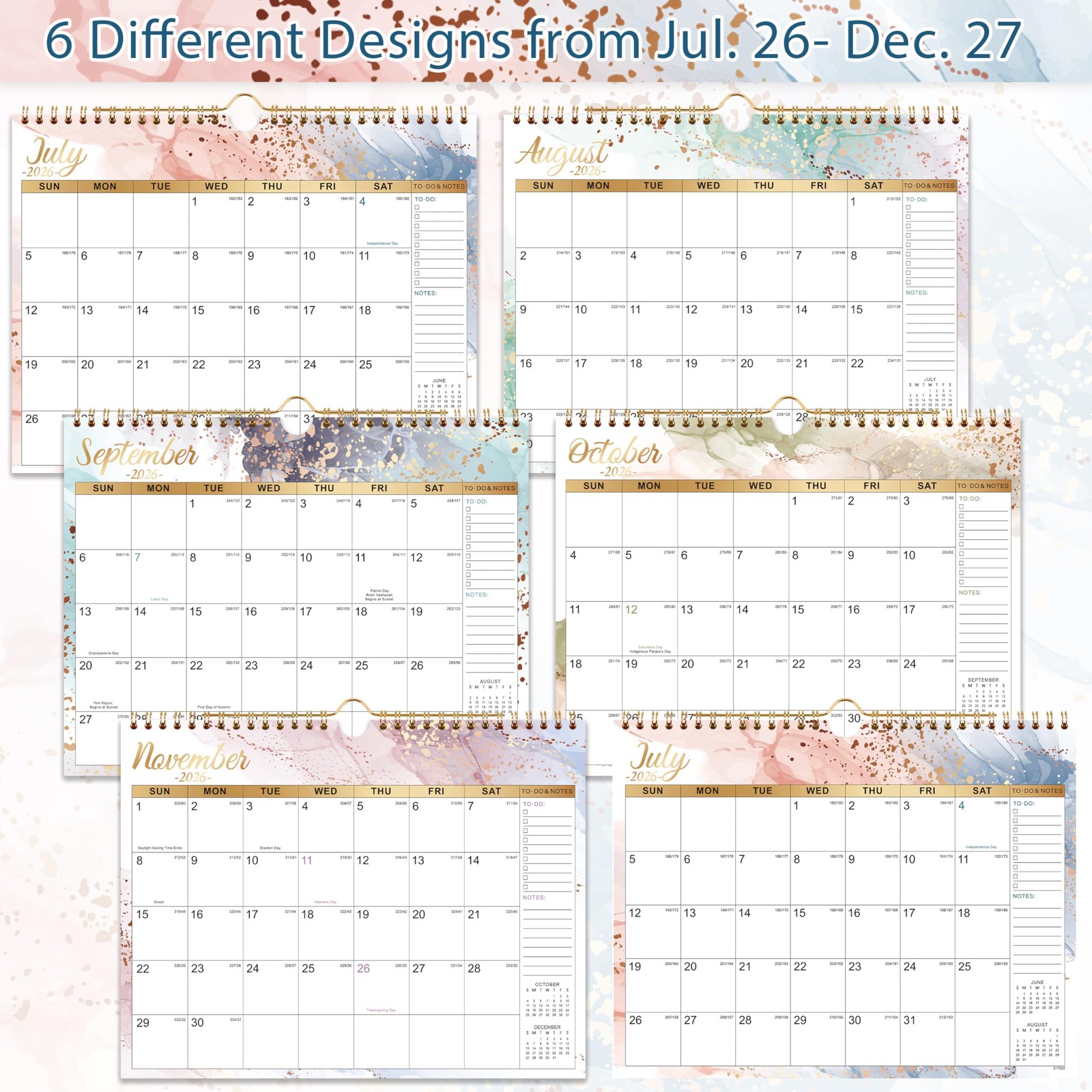2026-2027 Wall Calendar, 11″ x 8.5″, July 2026 to December 2027 x 8.5″