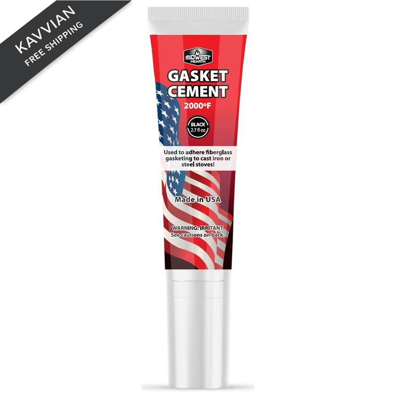 Midwest Hearth Stove Gasket Cement for Wood Stoves, Fireplaces 2.7 oz, Black