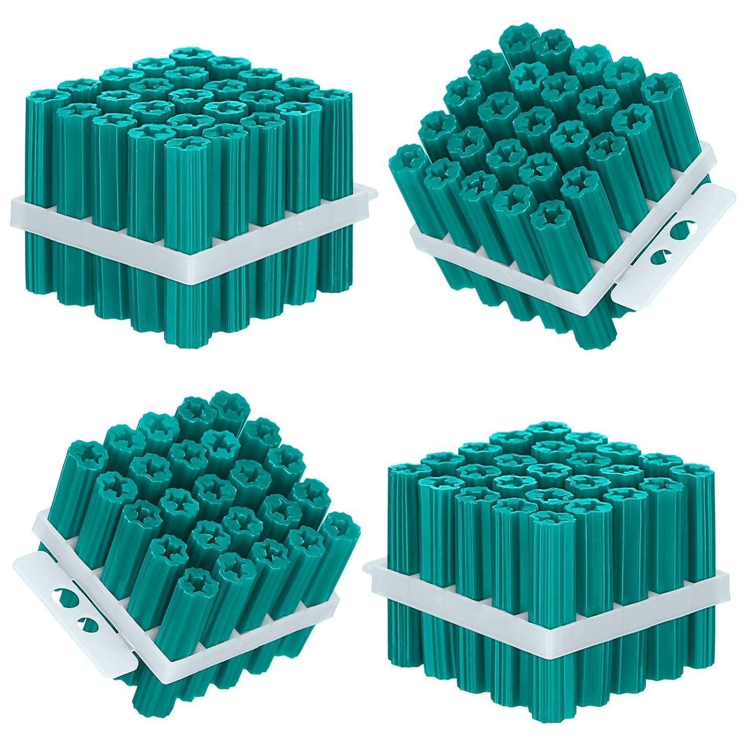 100 Pcs Expanding Plastic Concrete Anchors Screw Anchors Drywall Wall Expansion