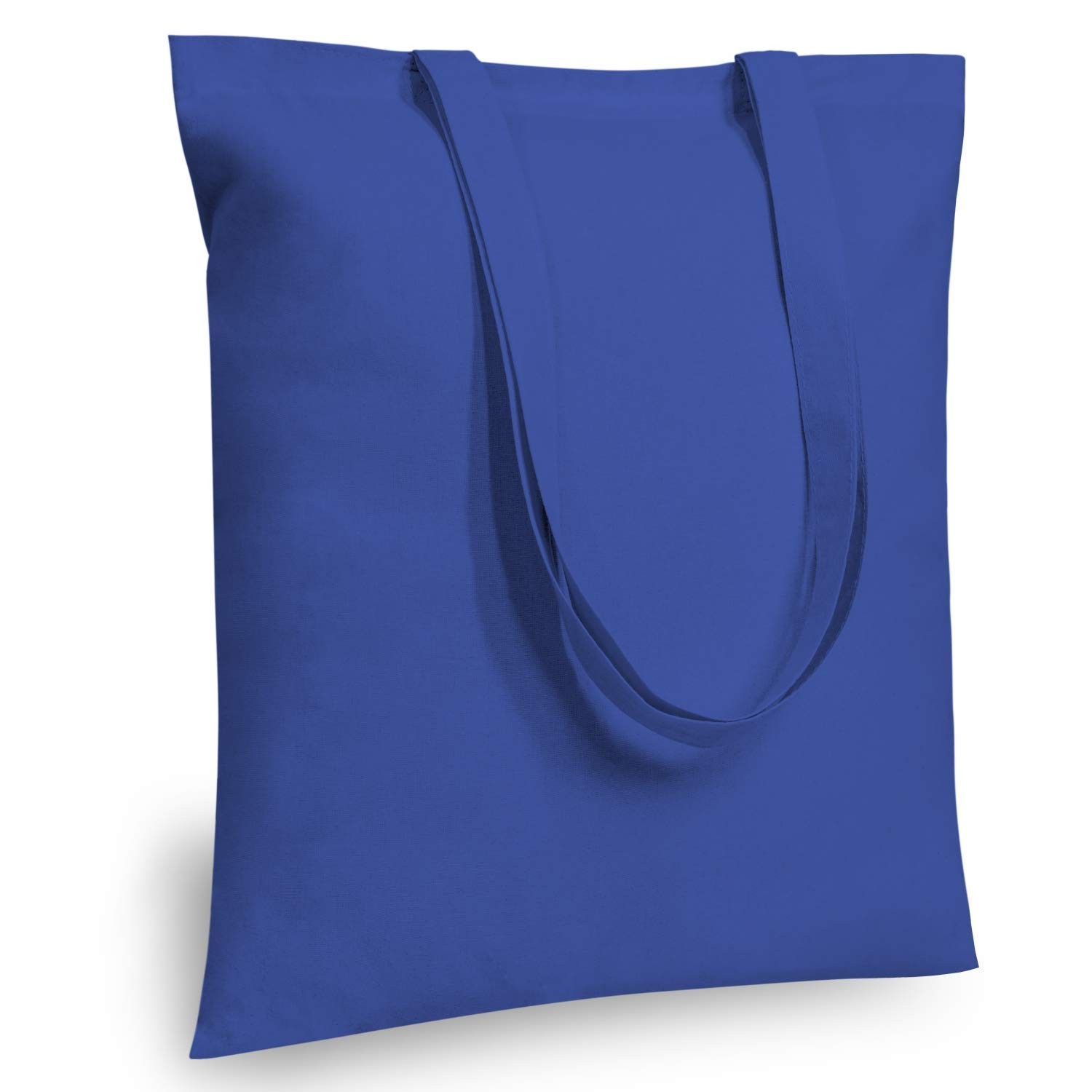 TOPDesign 24-Pack Economical 16″x15″ Blue Cotton Tote Bag, Medium,