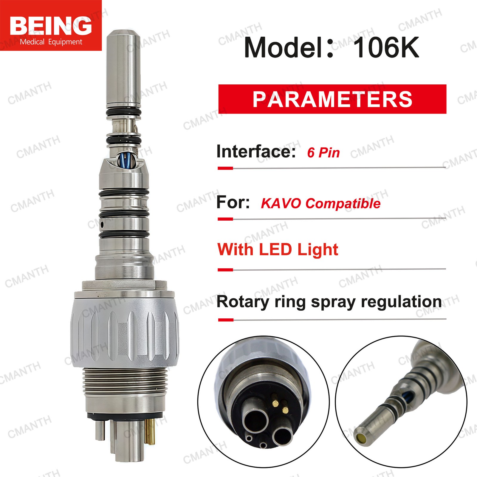 COXO Dental Coupling BEING Coupler Fit KaVo NSK High Speed Turbine 2/4/6Hole