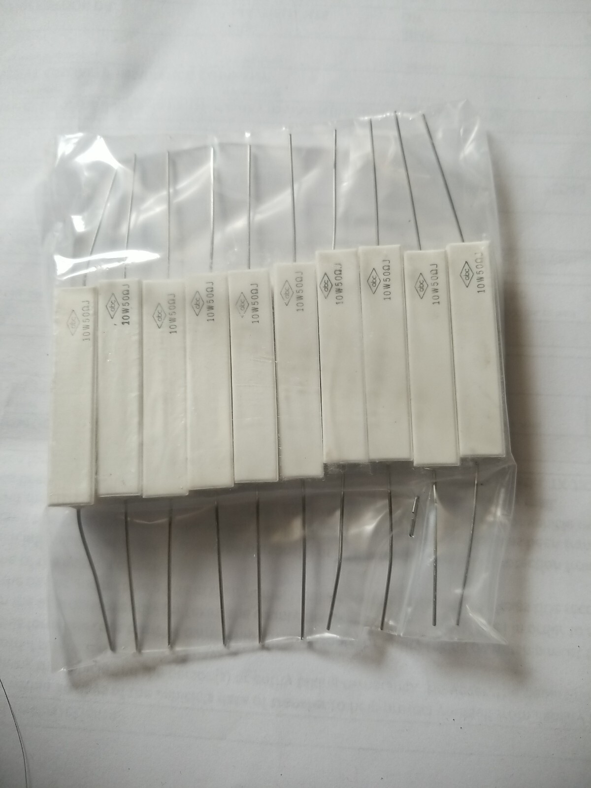 (10) ABC 50ohm 50 OHM 10w 10 WATT 5% ceramic resistor New QUALITY Made In Korea.