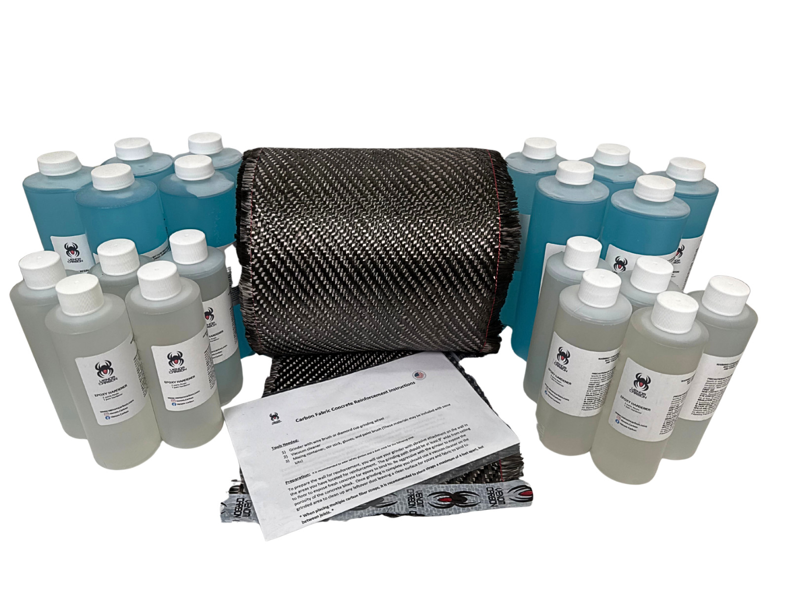 100ft Contractor’s Kit – Carbon Fiber Foundation Wall Repair 8 inch Twill Weave