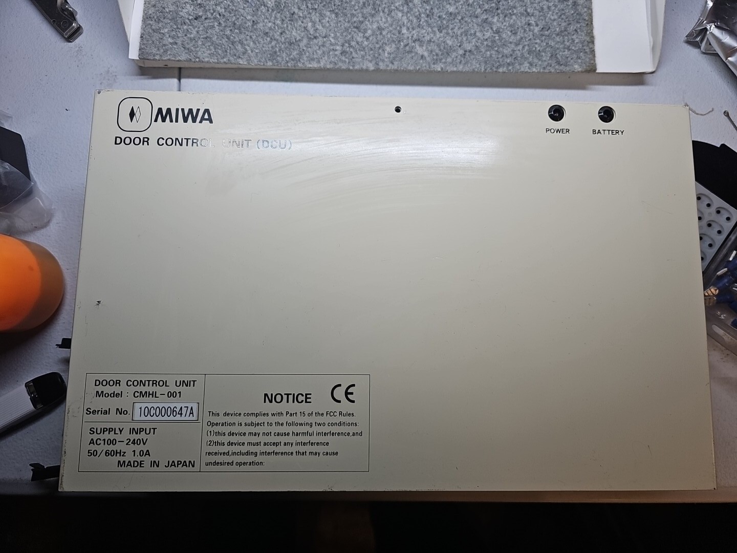 MIWA Door Control Unit (DCU) Model CMHL-001. Supply Input AC100-240v 50/60Hz. Z