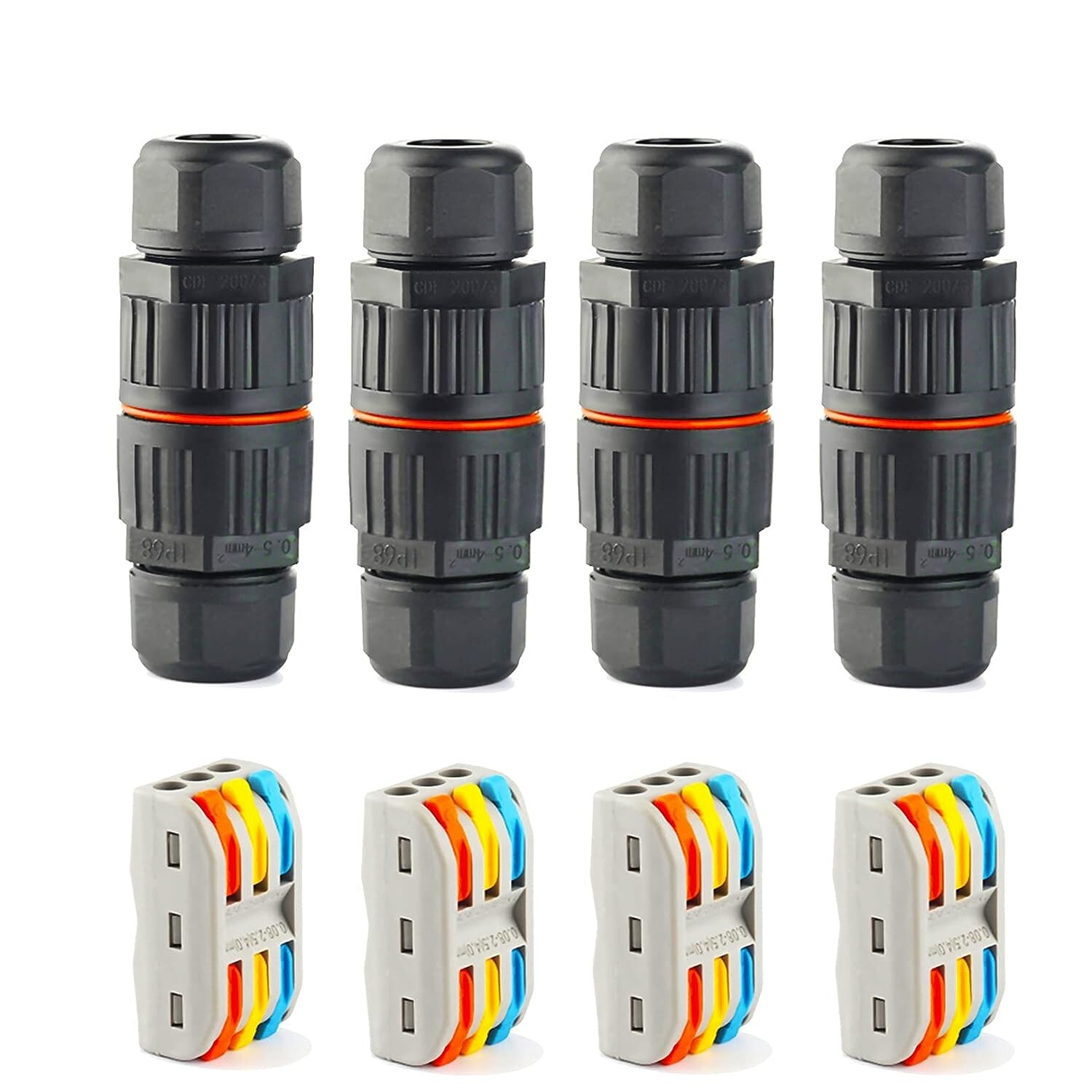 Outdoor Electrical Cable 3-Pin Wire Connector IP68 Waterproof Junction 3-Pole