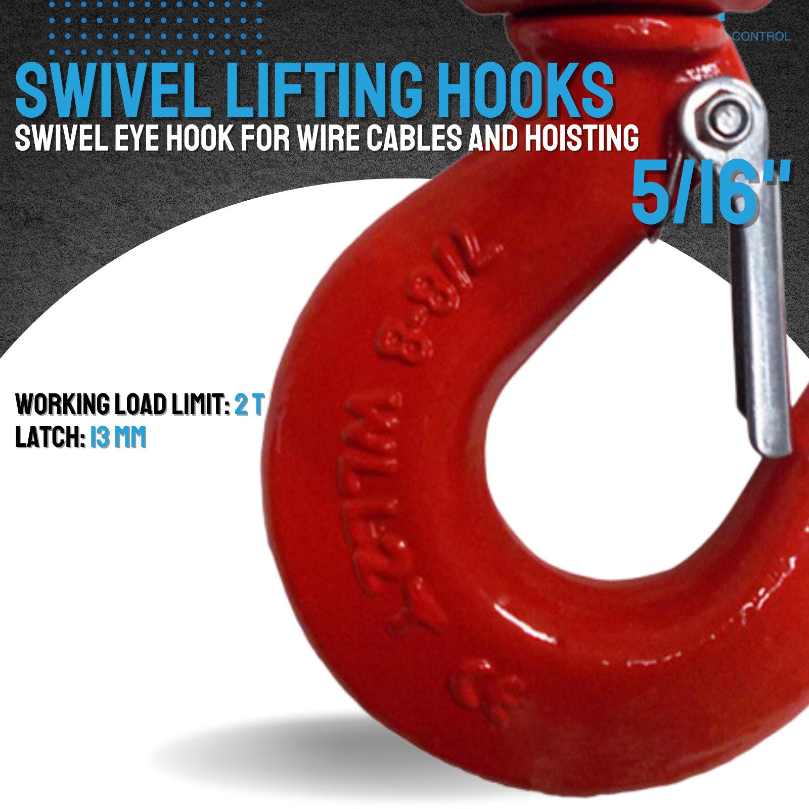 G80 Heavy Duty 1.2T – 5T Swivel Lifting Hook w/ Latch for Lifting Hoist Rigging
