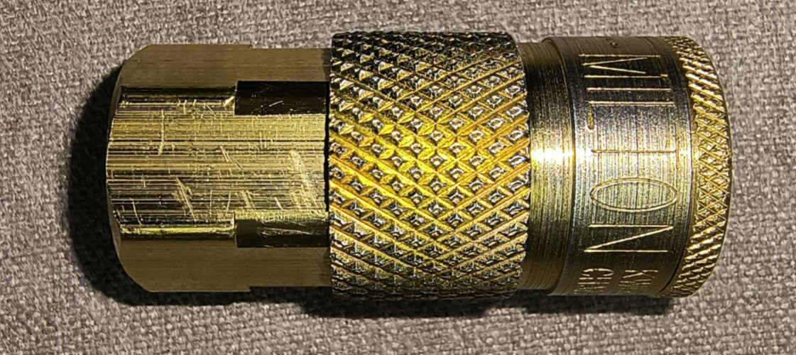 (Qty of 3) S-785 Milton 1/4″ FNPT Brass T-Style Air Line Quick Connect Coupler