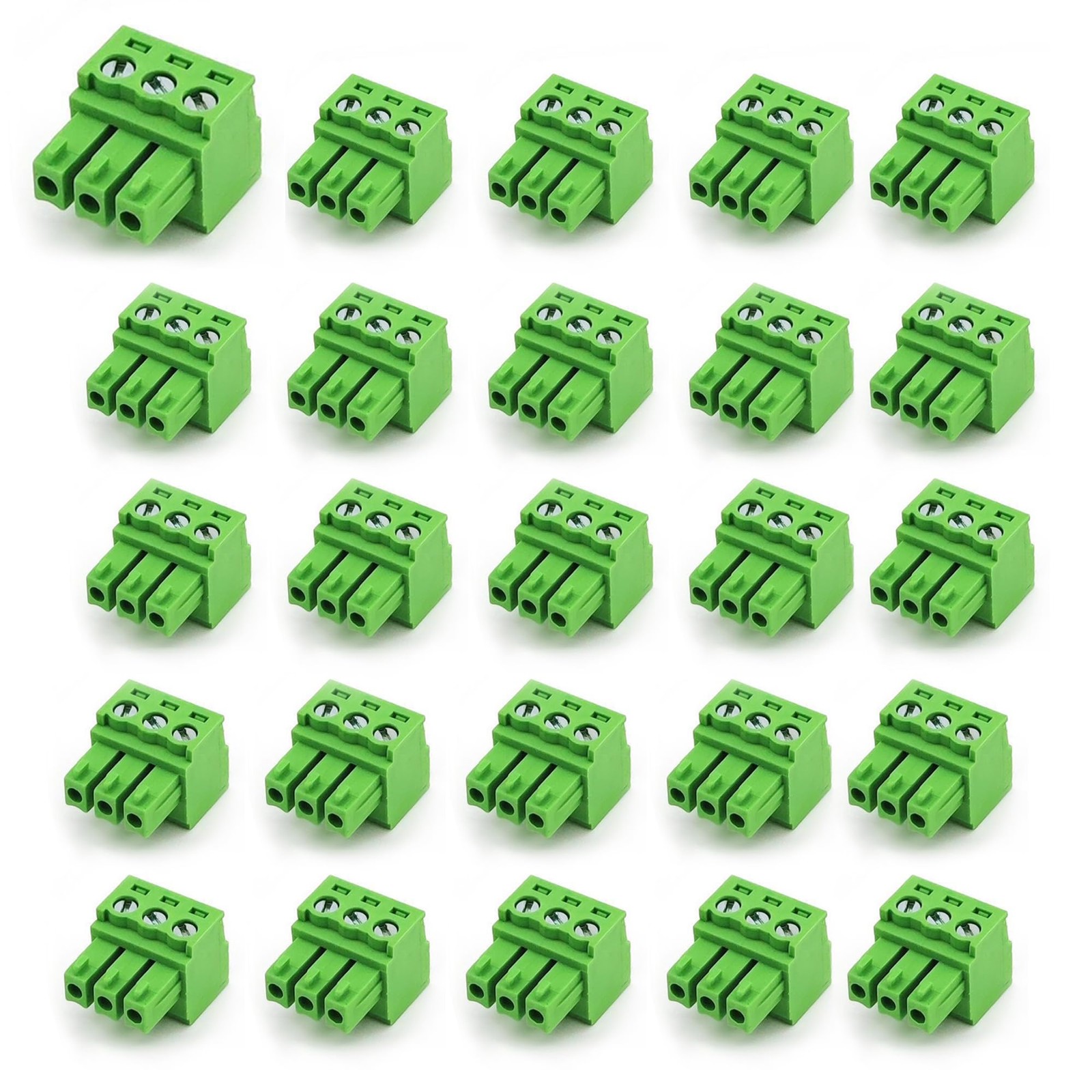 XUGERIP 20 PCS 3 Pin 3.5mm Pitch PCB Screw Terminal Block Connector, Male Plu…