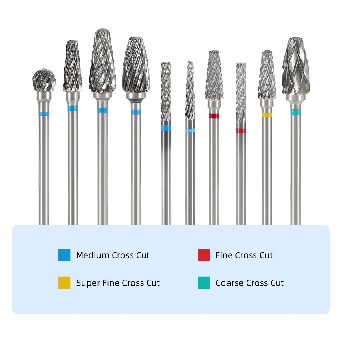 10 Pcs Dental Lab Polishing Bur Drills Tungsten Steel Carbide Burs 2.35MM