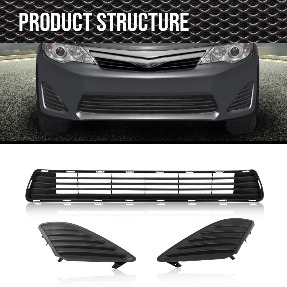 Front Bumper Lower Grille Insert Fog Hole Cover Toyota Camry 2012-2014 L&R Side
