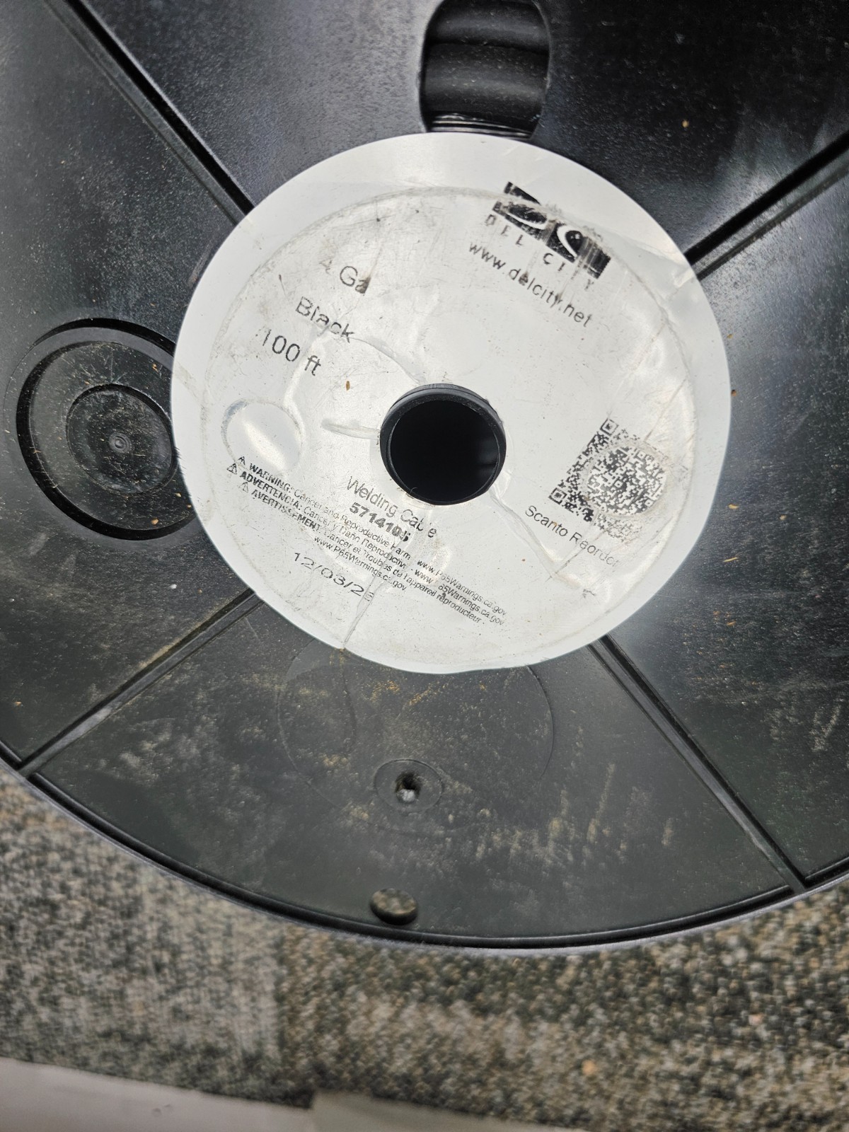 DEL CITY 5714105 100FT Black Welding Cable 4 GA Temperature 105ºC Spool