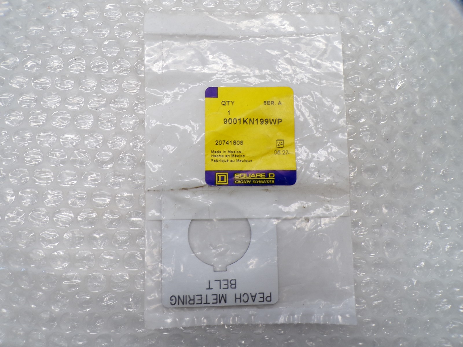 SQUARE D 9001KN199WP SER.A LEGEND PLATE PEACH METERING BELT NSMP
