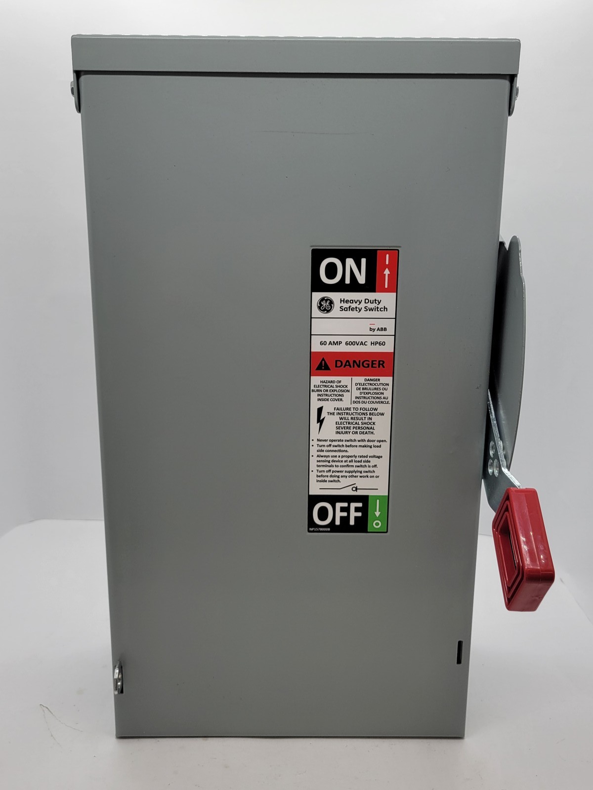 General Electric THN3362R Non-Fusible Heavy Duty Safety Switch 60A 3P 3W 600V