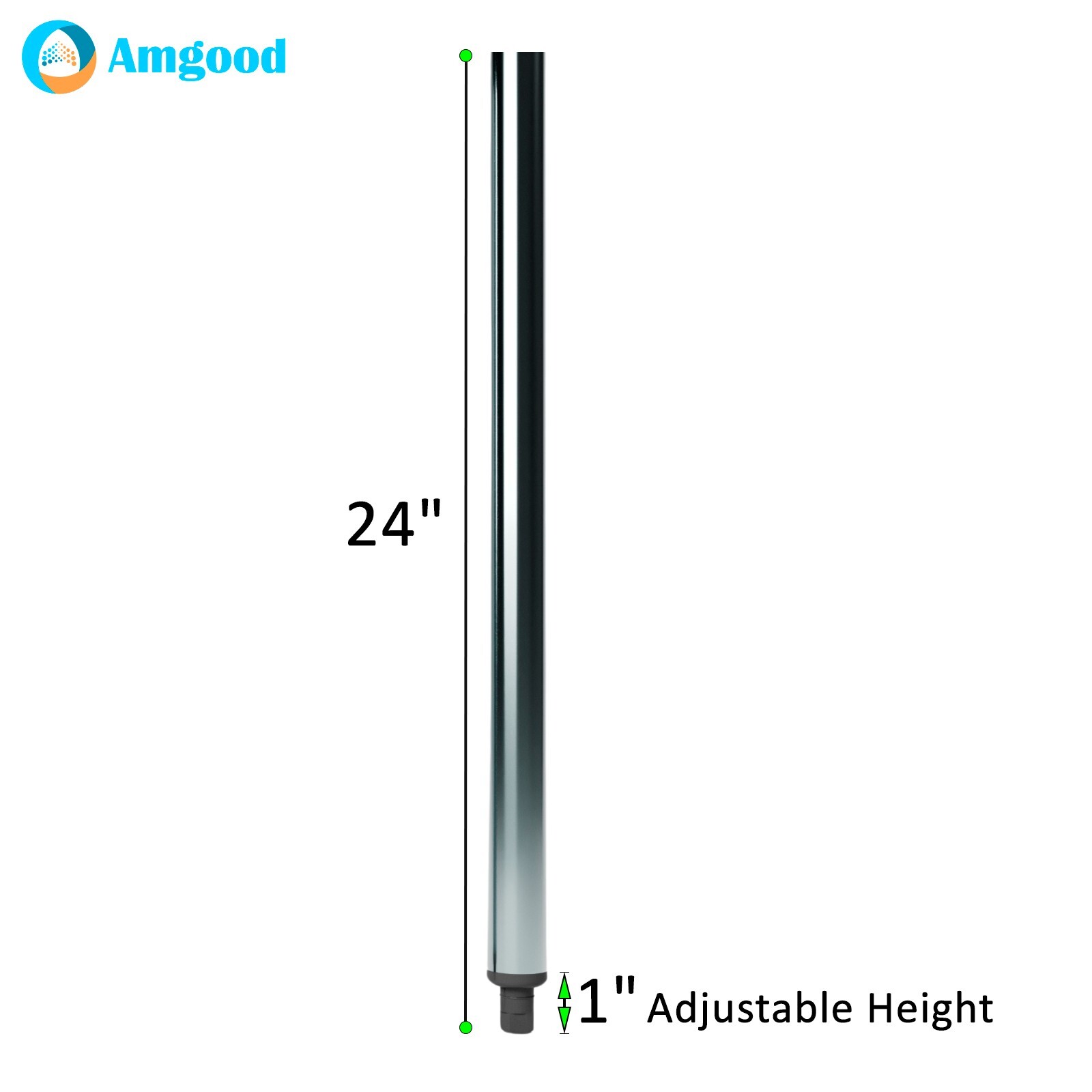 Galvanized Steel Leg for Work Tables. 24 in. Legs | Set of 4 Legs