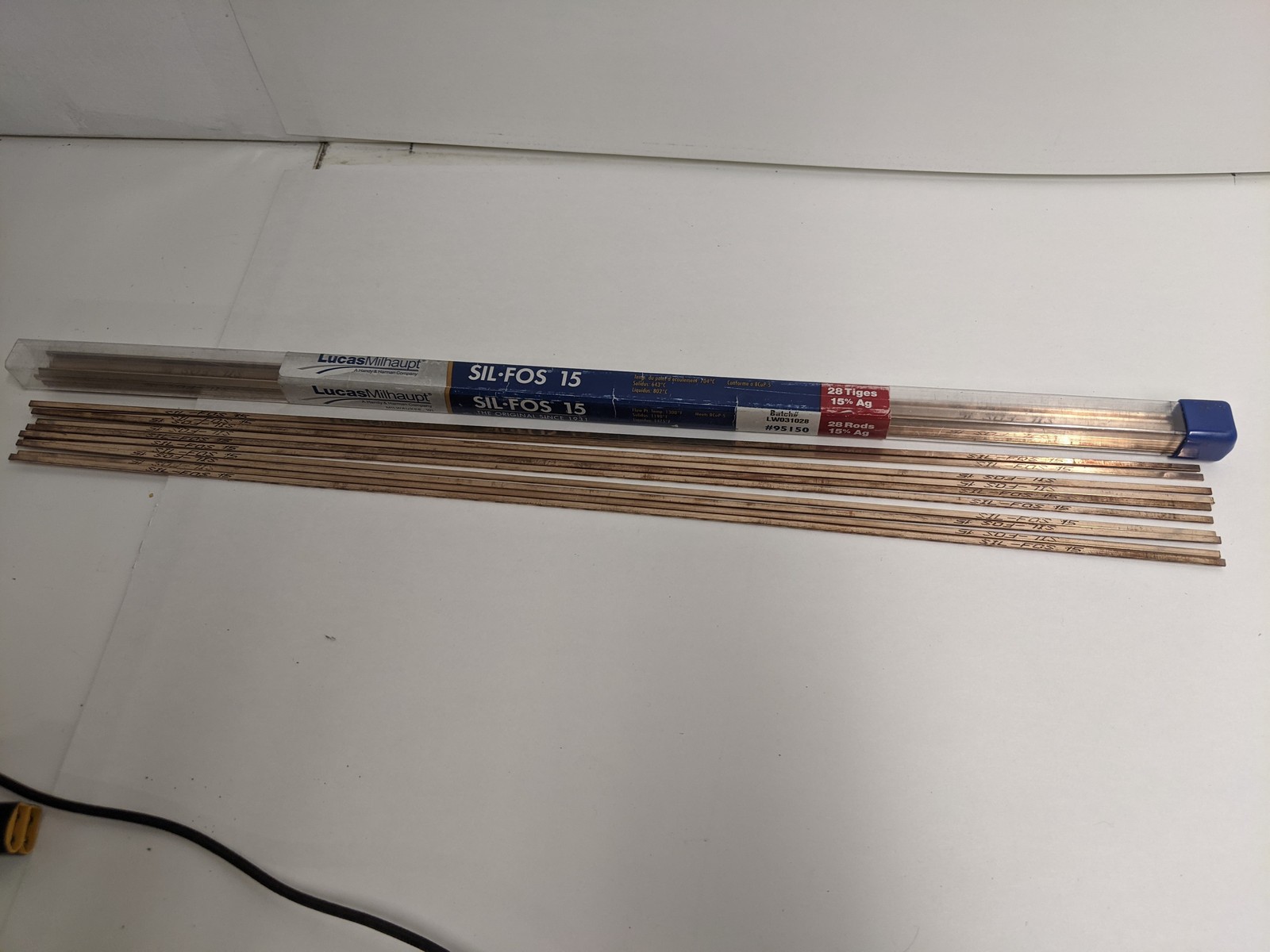 Lucas-Milhaupt SIL-FOS 15 Brazing Rods 15% Silver BCuP-5 Lot of 10