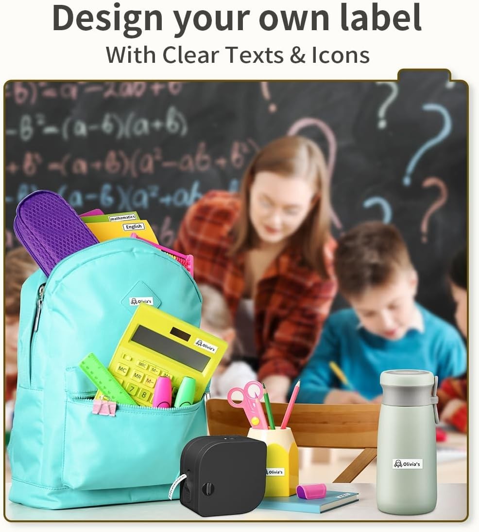 Label Maker Machine with Tape, P12 Bluetooth Small Label Maker with Multiple Tem