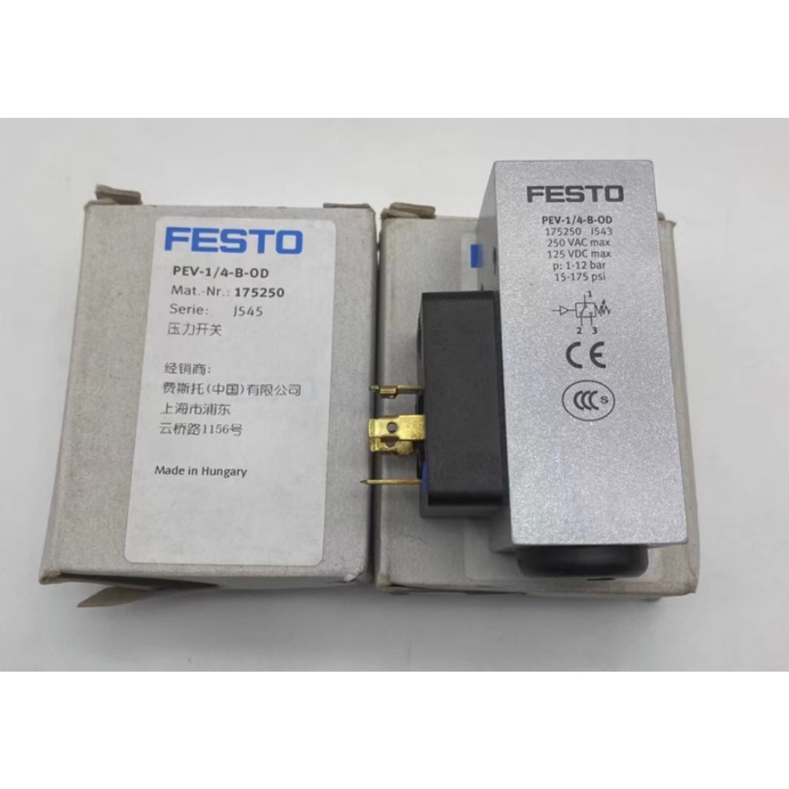 US FREE TAX New Festo PEV-1/4-B-OD 175250 Pressure switch
