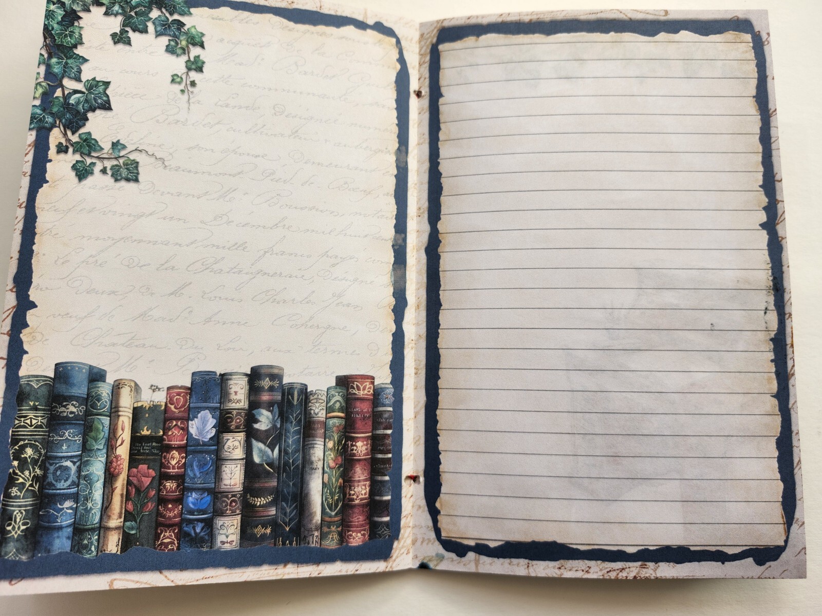 Junk Journal Booklet Blank “BOOK CLUB” Library Books HANDMADE Lg 8.5″x5.5″ 40pgs