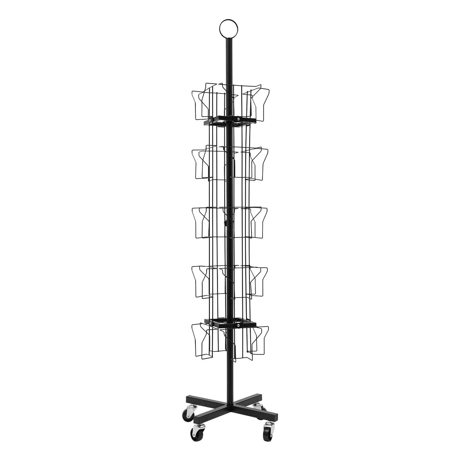 Greeting Card Rack Spins 20 Pocket Black Retail Display 6″ x 8 Cards Sign Holder