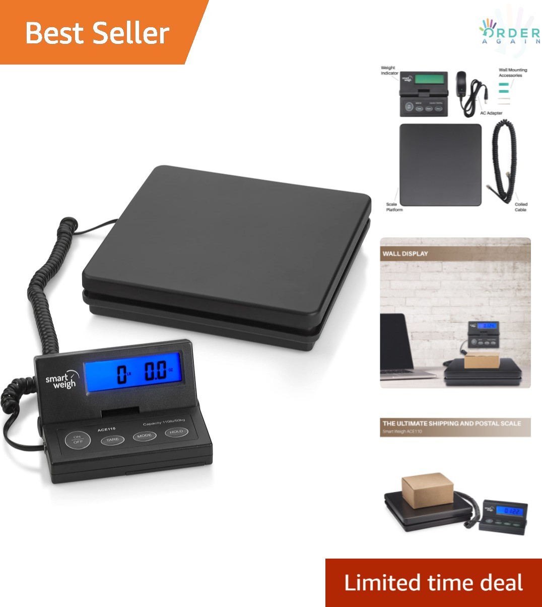 Digital Postal Shipping Scale 110 lbs Backlit LCD UPS USPS Post Office