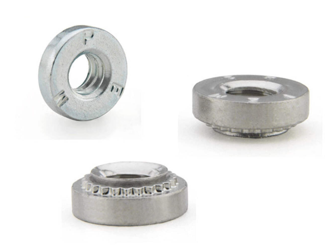 50 Pack 10-24 Self-Clinching Nuts Press-In Sheet Metal Fasteners SS-024-2ZI