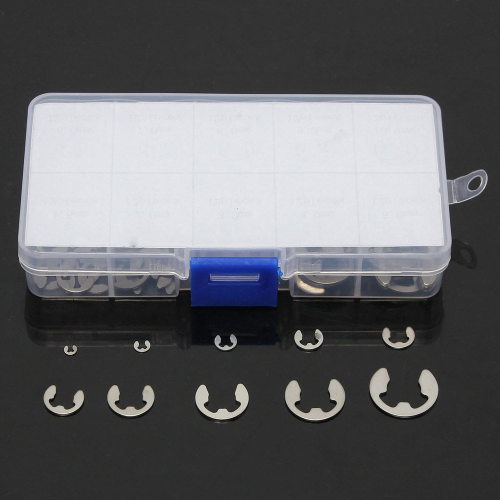 Stainles Steel E Clips C Circlip Kit Retaining Ring 120 X Assorted M1.5 – M10m