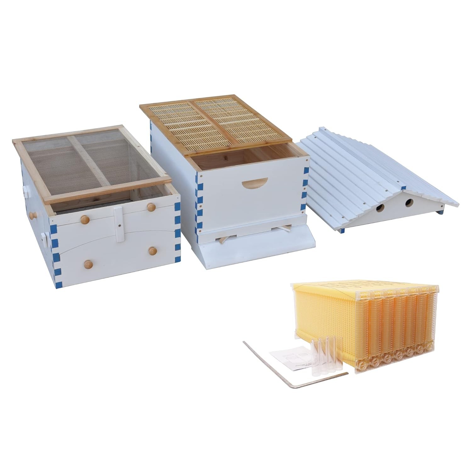 Automatic Beehive Starter Kit 7 Auto Beekeeping Frames Easy Honey Harvesting US